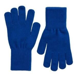 NWT Trouve Ribbed Cuff Knit Winter Gloves Blue Surf